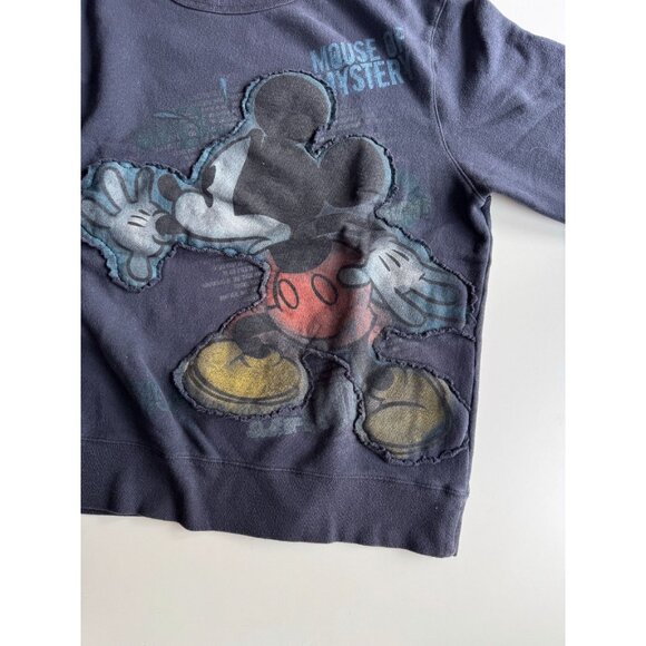 DISNEY Navy Mickey Mouse "Mouse of Mystery" Cotton Fleece Sweatshirt, Size L - Picture 8 of 12